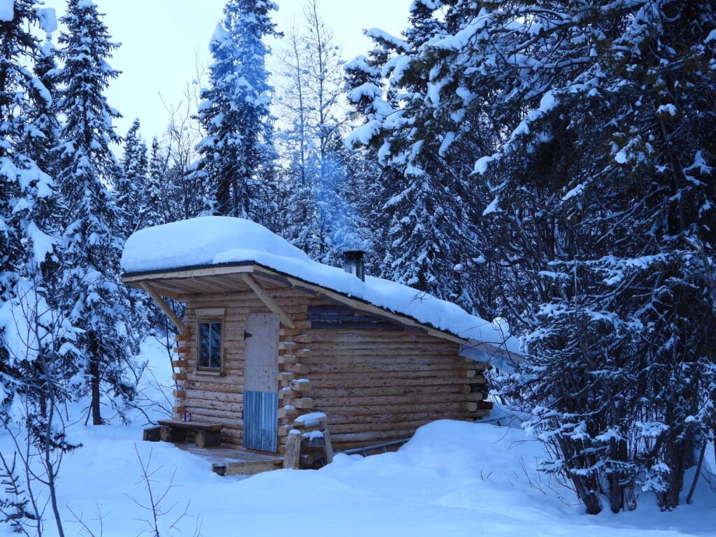 Die Sauna wird eingeheizt