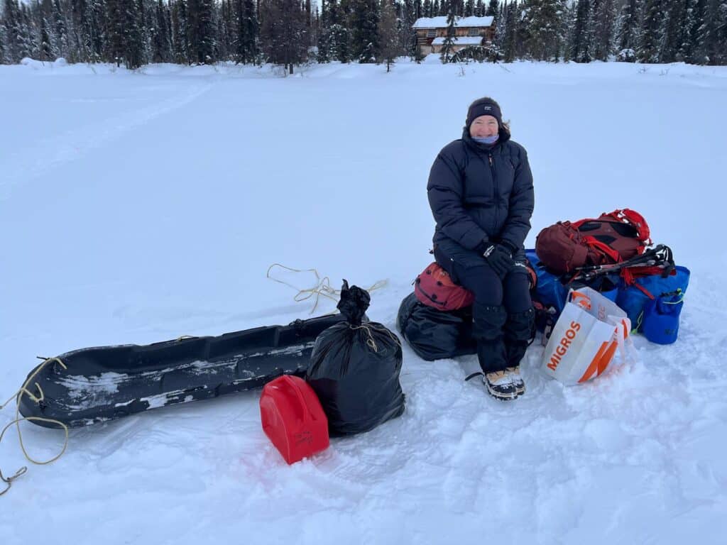 Kaltes Warten auf den Rückflug